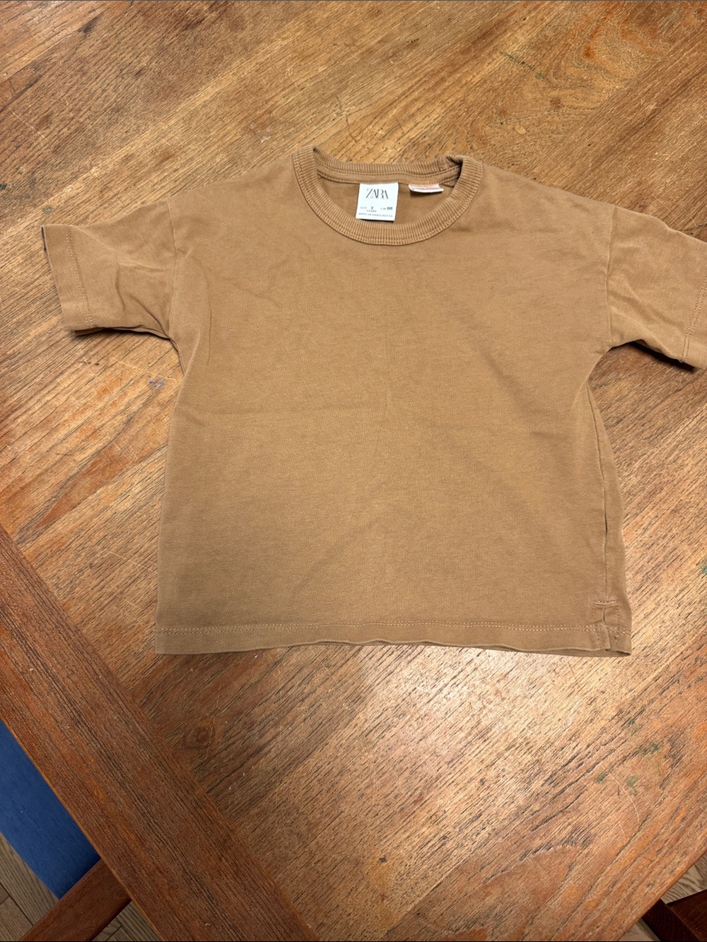 Zara Kids Brown Crew Neck Short Sleeve Tee